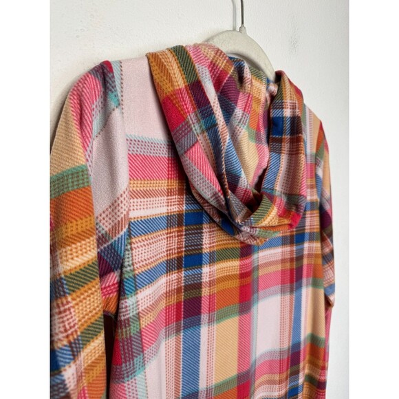 Cat & Jack Girls XL Plaid Union Suit One Piece Hooded Pajama Fleece Pink Red - Picture 12 of 14